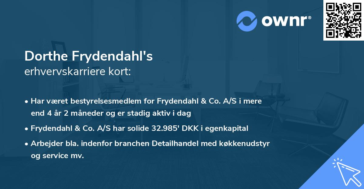 Dorthe Frydendahl's erhvervskarriere kort