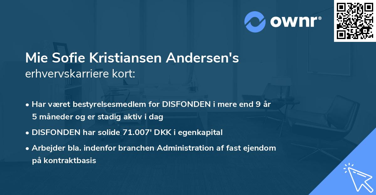 Mie Sofie Kristiansen Andersen's erhvervskarriere kort