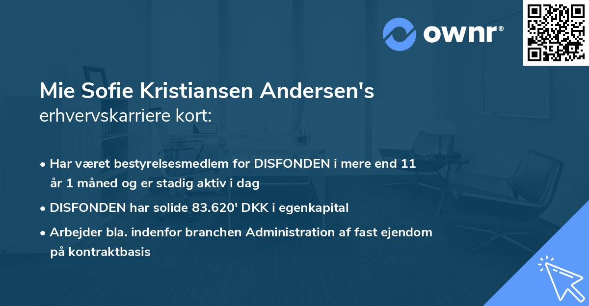 Mie Sofie Kristiansen Andersen's erhvervskarriere kort