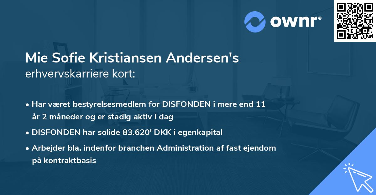 Mie Sofie Kristiansen Andersen's erhvervskarriere kort