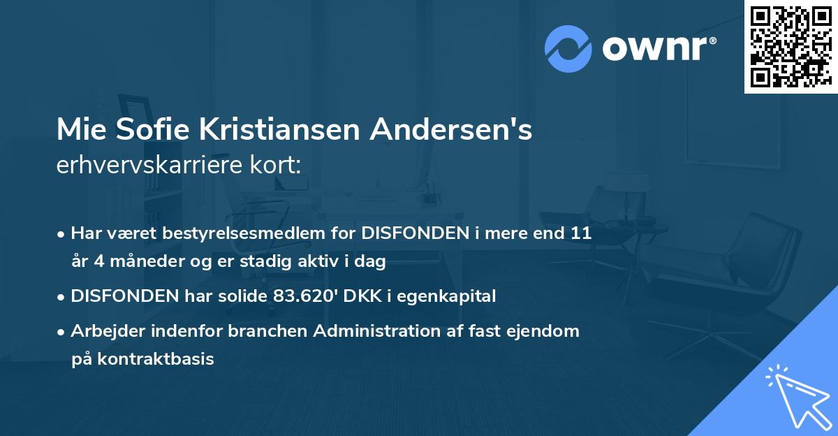 Mie Sofie Kristiansen Andersen's erhvervskarriere kort