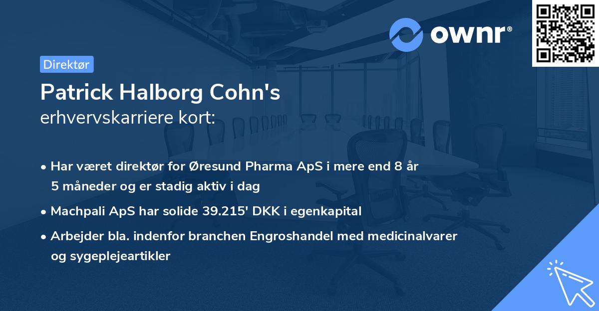 Patrick Halborg Cohn's erhvervskarriere kort