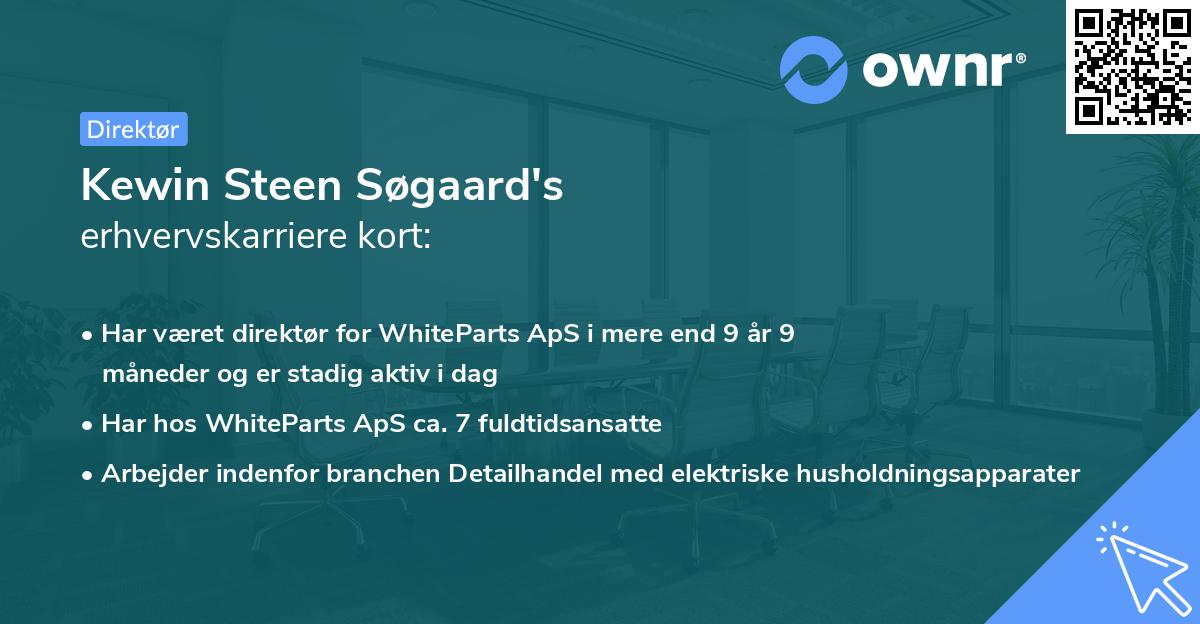 Kewin Steen Søgaard's erhvervskarriere kort