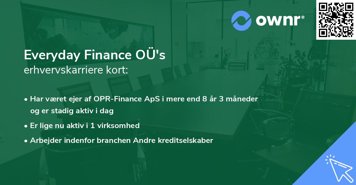 Everyday Finance OÜ's erhvervskarriere kort