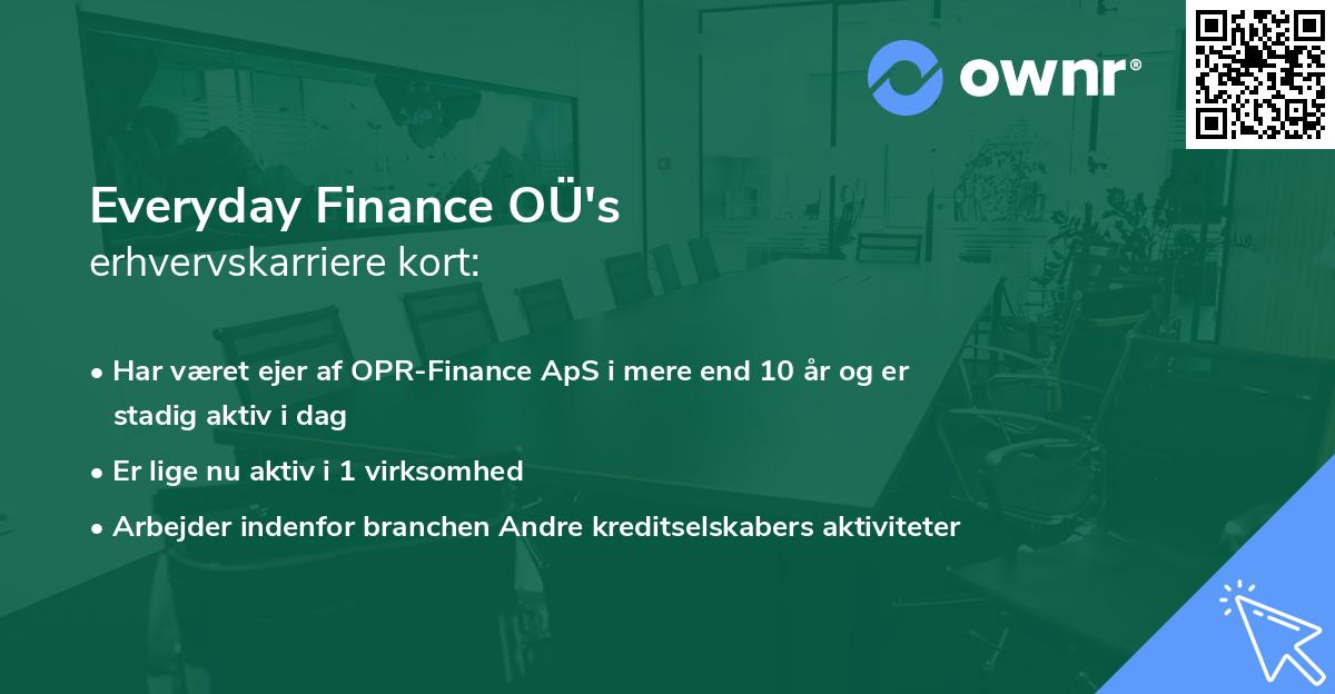 Everyday Finance OÜ's erhvervskarriere kort