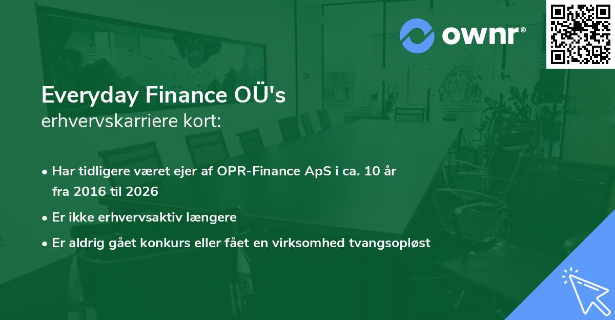 Everyday Finance OÜ's erhvervskarriere kort