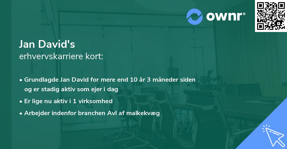 Jan David's erhvervskarriere kort