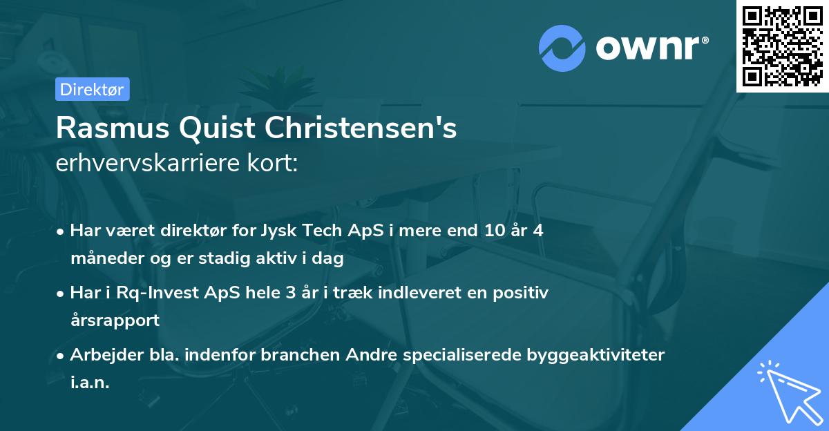 Rasmus Quist Christensen's erhvervskarriere kort