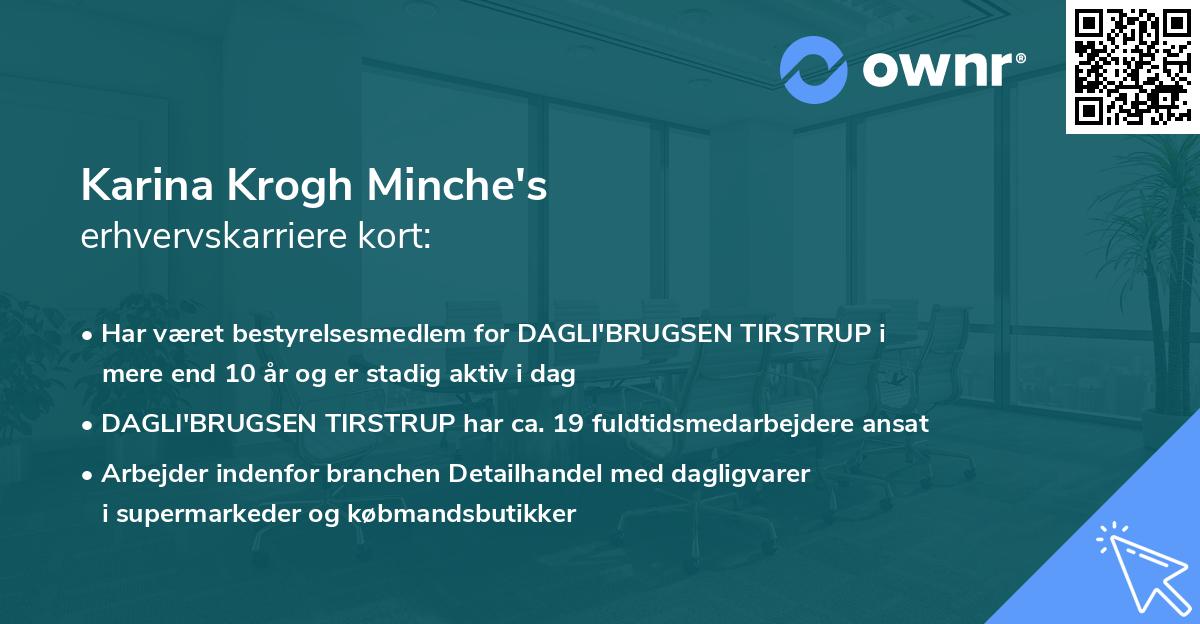 Karina Krogh Minche's erhvervskarriere kort