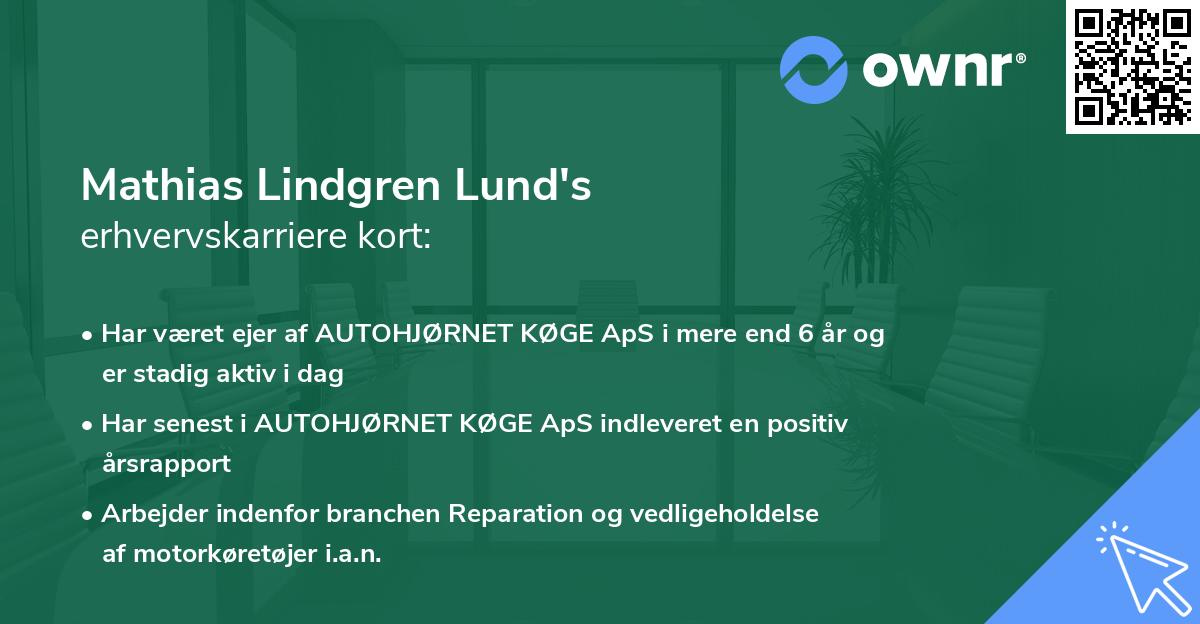 Mathias Lindgren Lund's erhvervskarriere kort