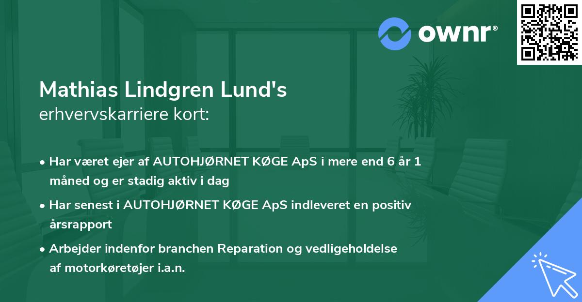 Mathias Lindgren Lund's erhvervskarriere kort