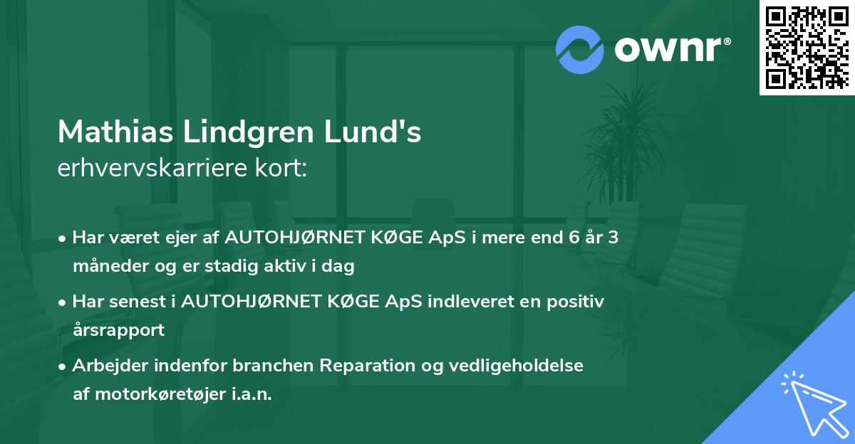 Mathias Lindgren Lund's erhvervskarriere kort