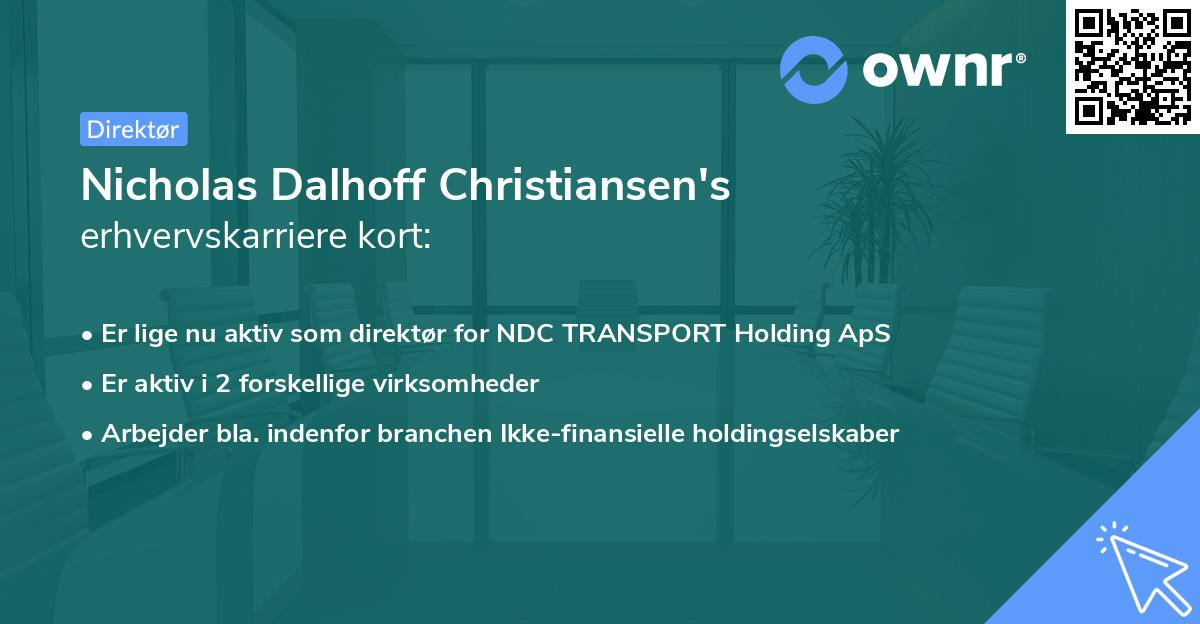 Nicholas Dalhoff Christiansen's erhvervskarriere kort