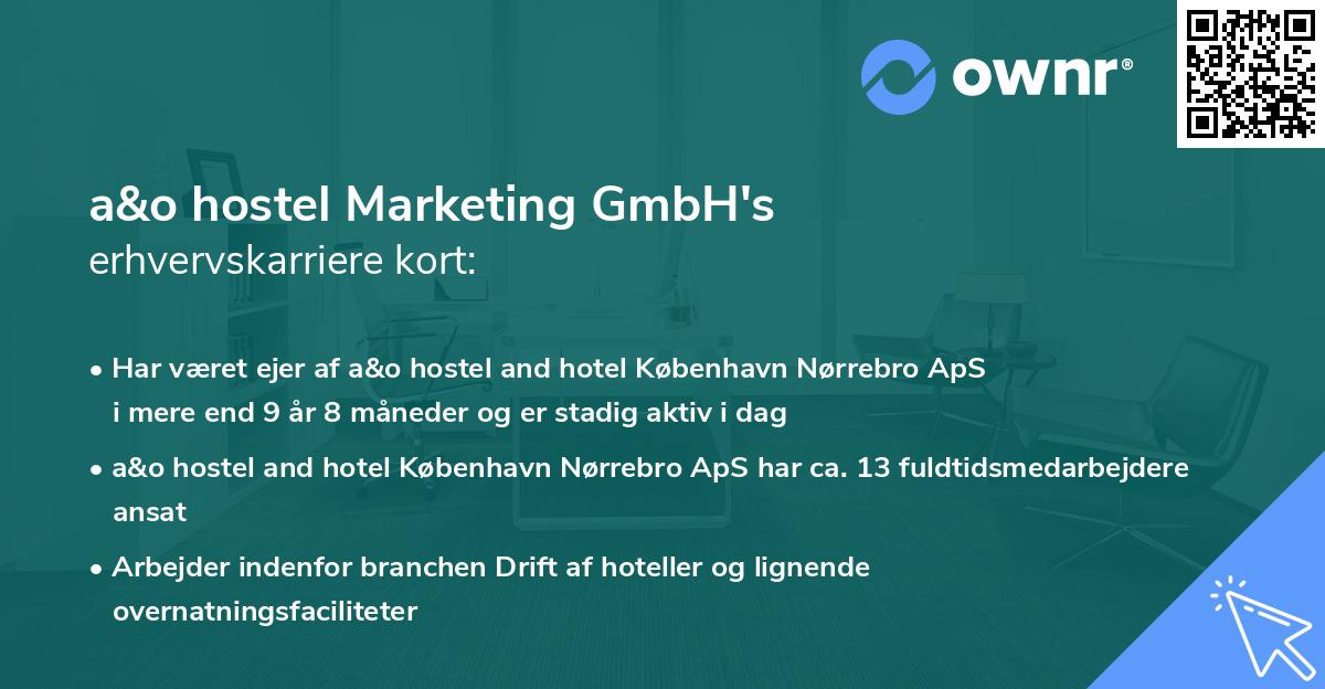 a&o hostel Marketing GmbH's erhvervskarriere kort
