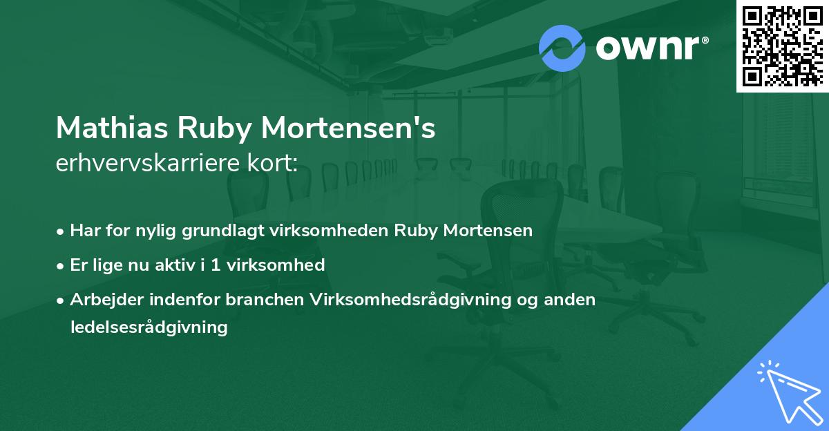 Mathias Ruby Mortensen's erhvervskarriere kort