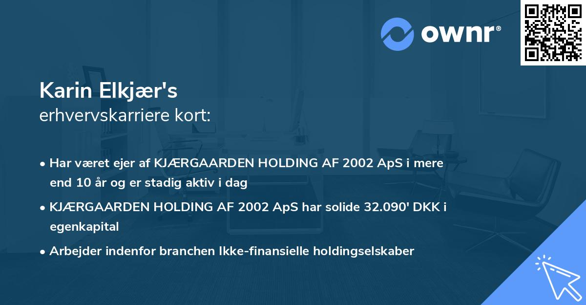 Karin Elkjær's erhvervskarriere kort