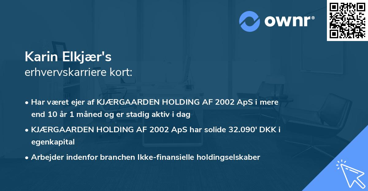 Karin Elkjær's erhvervskarriere kort