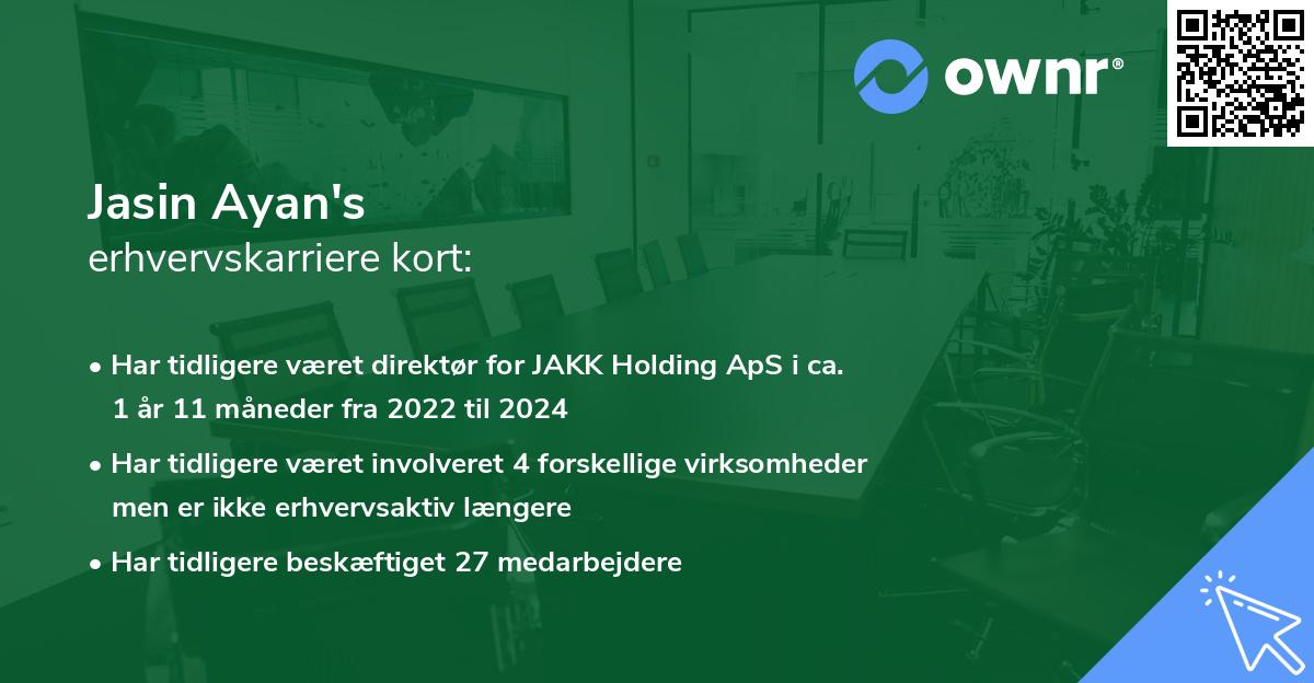 Jasin Ayan's erhvervskarriere kort