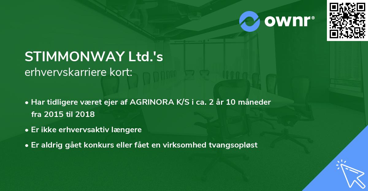 STIMMONWAY Ltd.'s erhvervskarriere kort