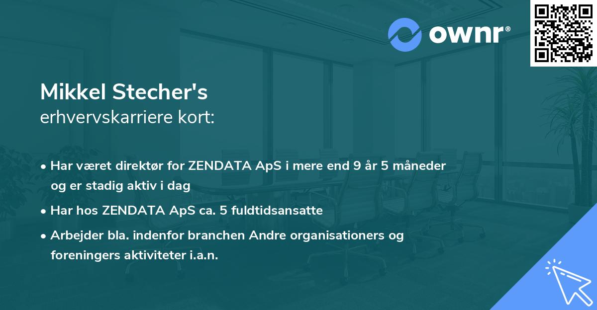 Mikkel Stecher's erhvervskarriere kort