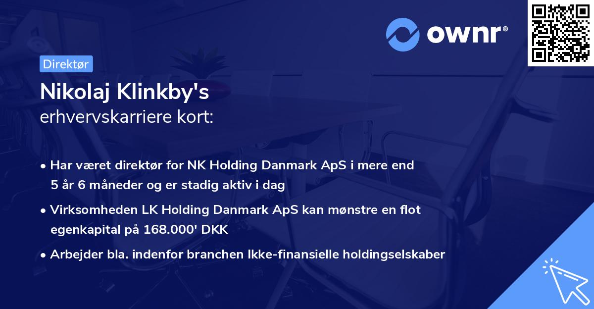Nikolaj Klinkby's erhvervskarriere kort