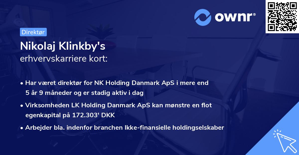 Nikolaj Klinkby's erhvervskarriere kort
