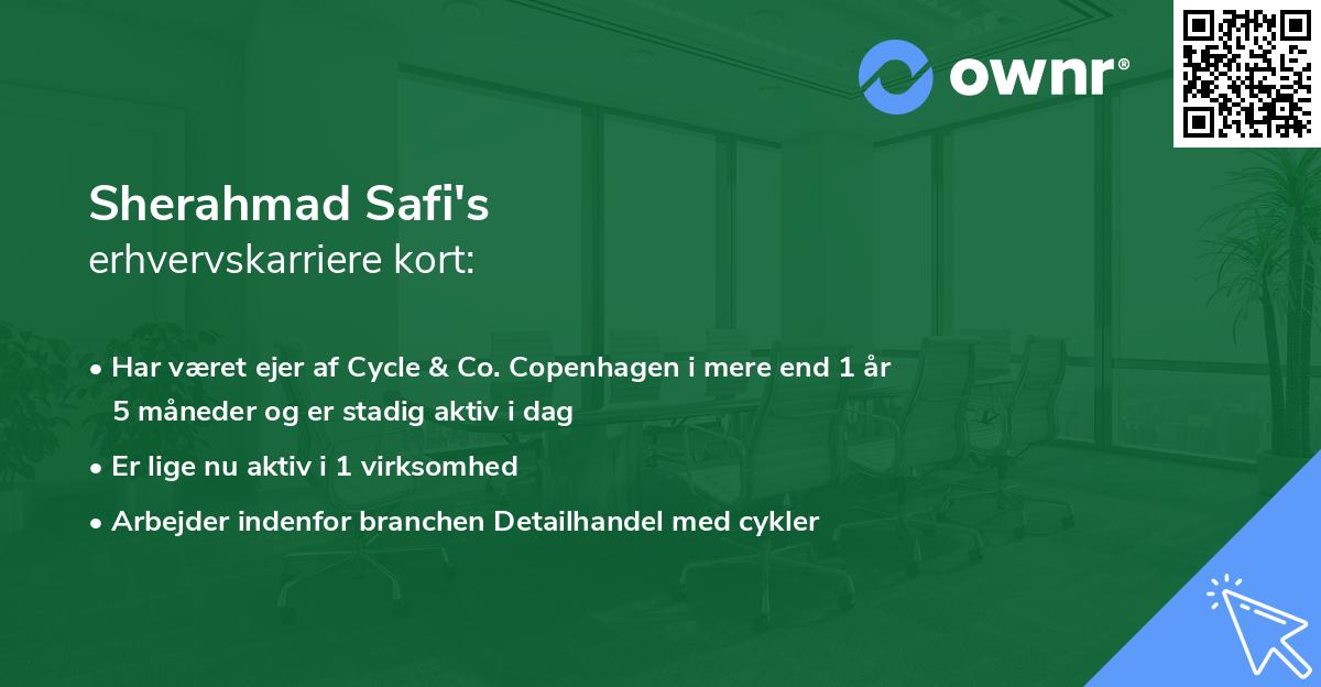 Sherahmad Safi's erhvervskarriere kort