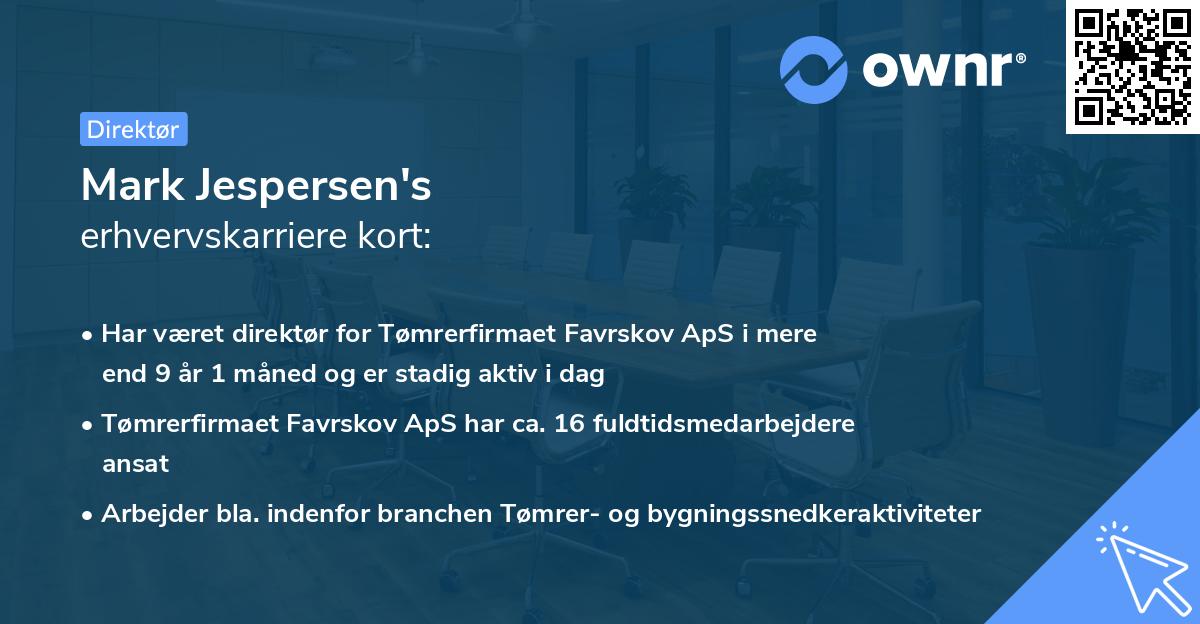 Mark Jespersen's erhvervskarriere kort