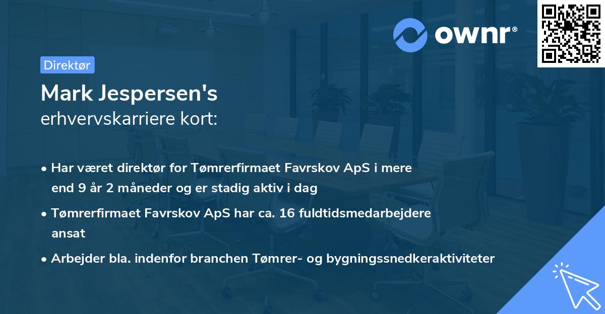 Mark Jespersen's erhvervskarriere kort