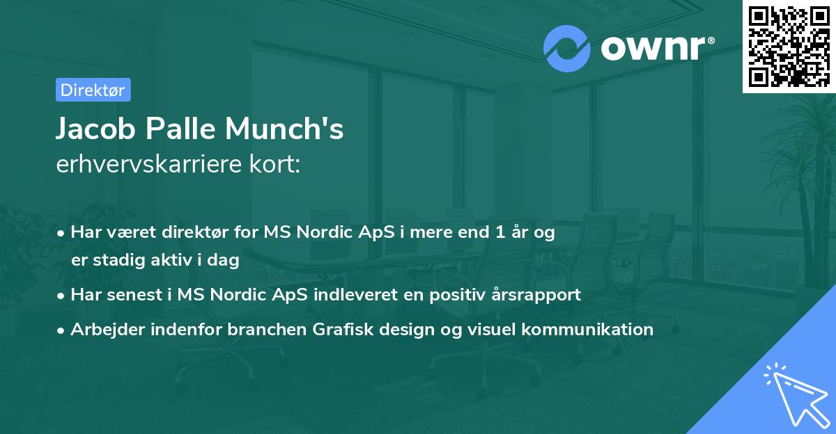 Jacob Palle Munch's erhvervskarriere kort