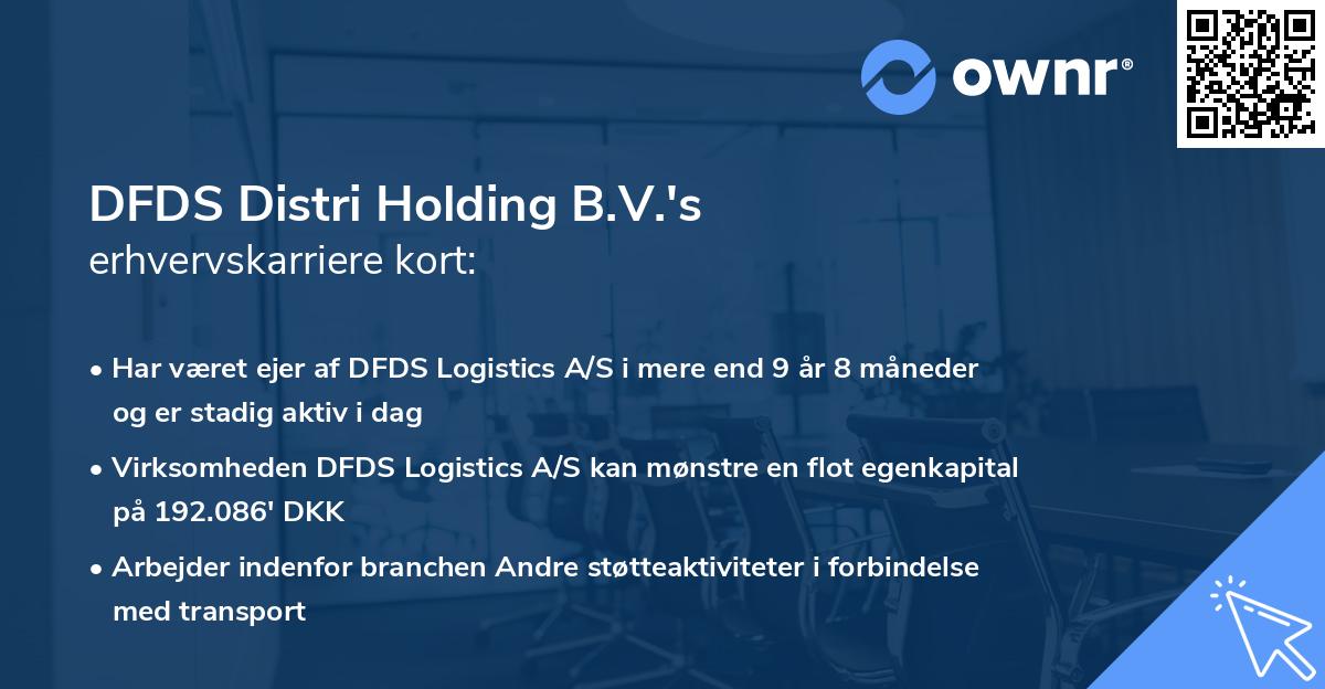 DFDS Distri Holding B.V.'s erhvervskarriere kort