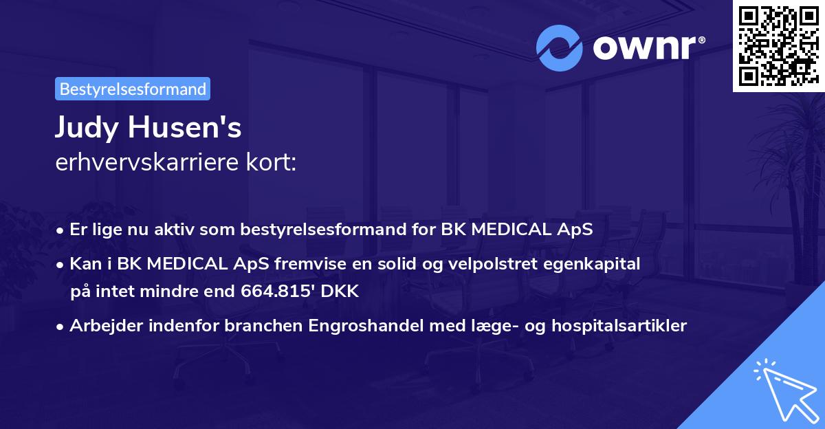 Judy Husen's erhvervskarriere kort