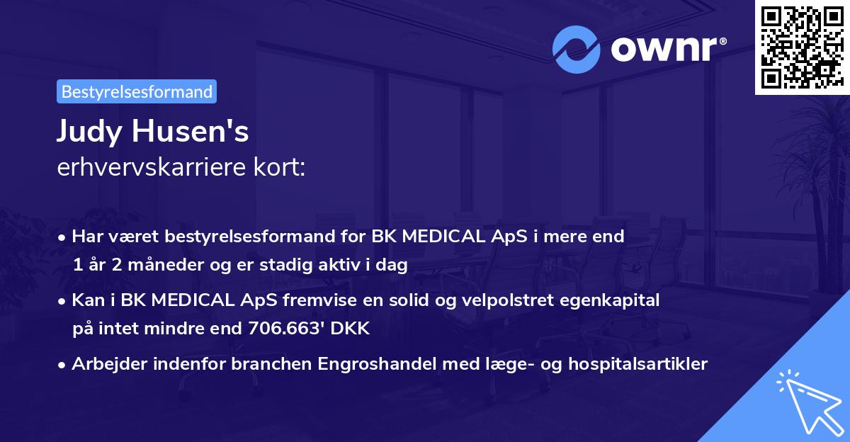 Judy Husen's erhvervskarriere kort