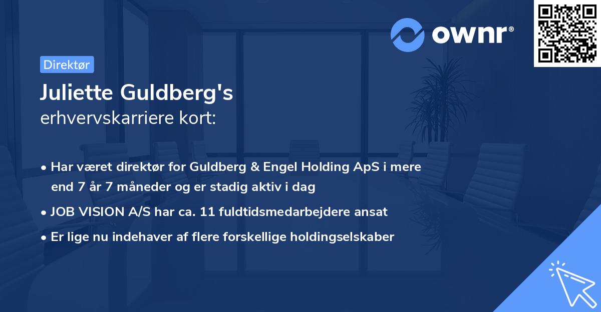 Juliette Guldberg's erhvervskarriere kort