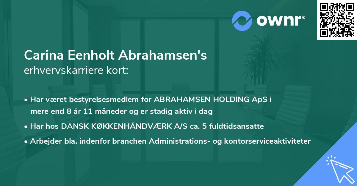 Carina Eenholt Abrahamsen's erhvervskarriere kort