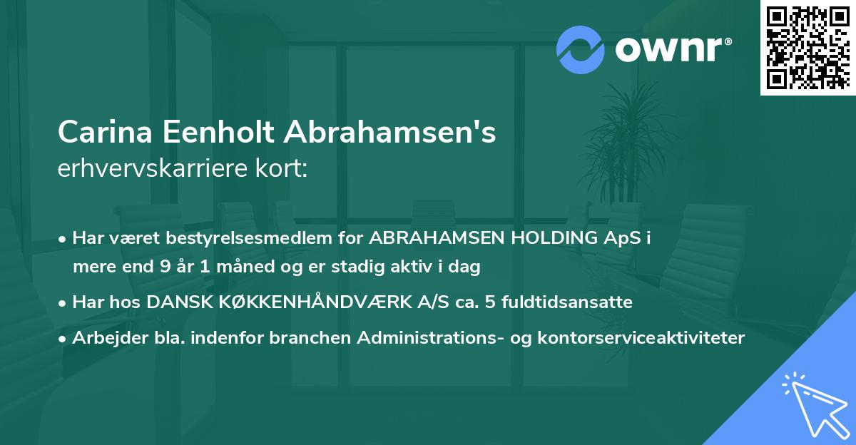 Carina Eenholt Abrahamsen's erhvervskarriere kort