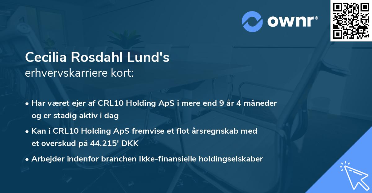 Cecilia Rosdahl Lund's erhvervskarriere kort