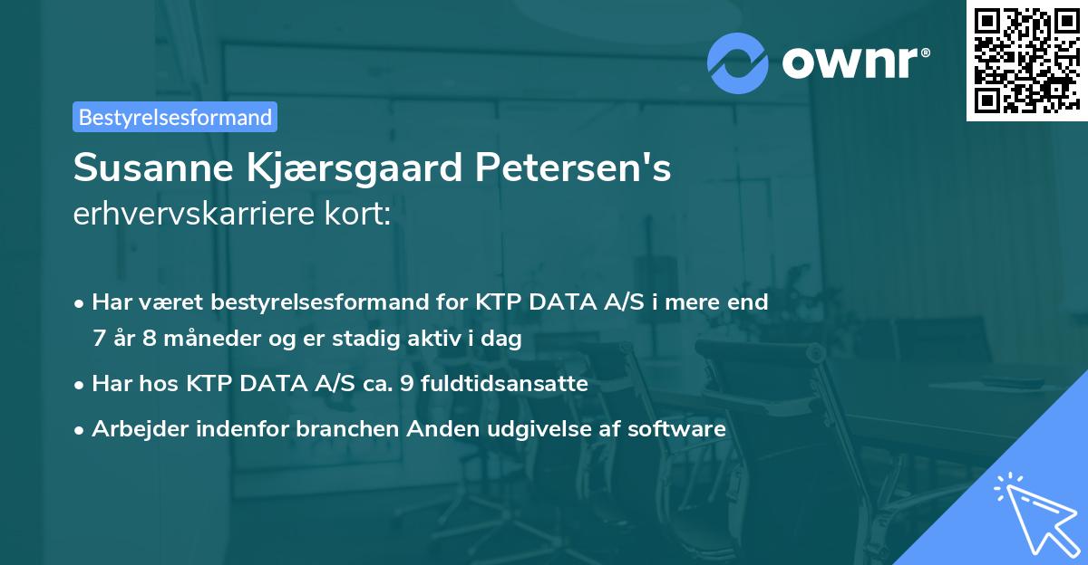Susanne Kjærsgaard Petersen's erhvervskarriere kort
