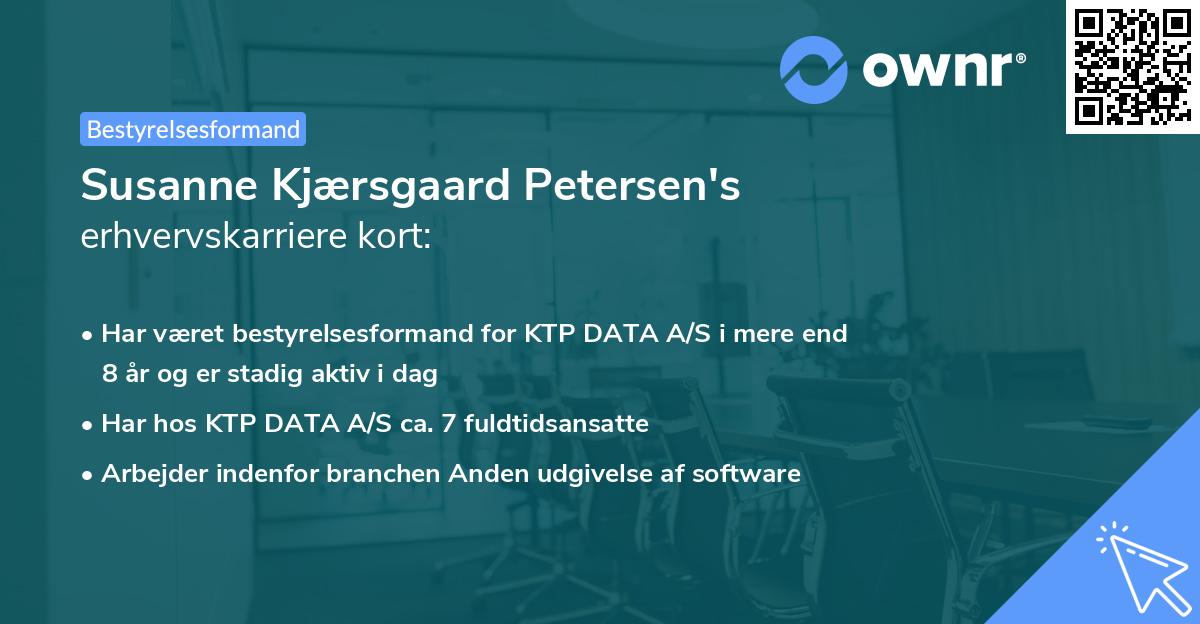 Susanne Kjærsgaard Petersen's erhvervskarriere kort
