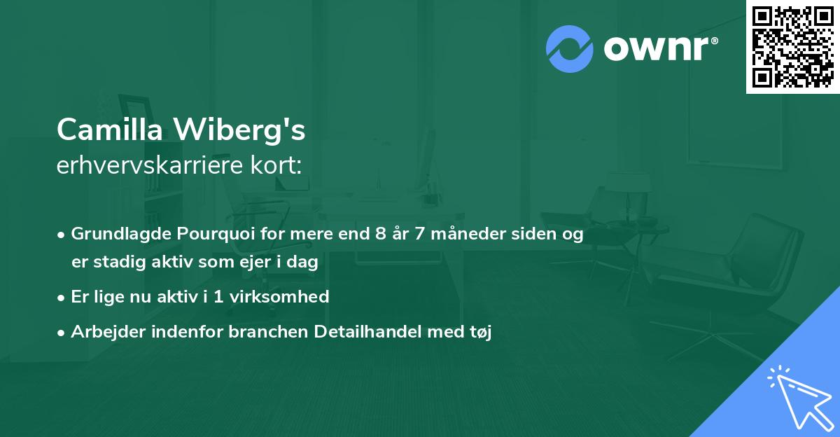 Camilla Wiberg's erhvervskarriere kort
