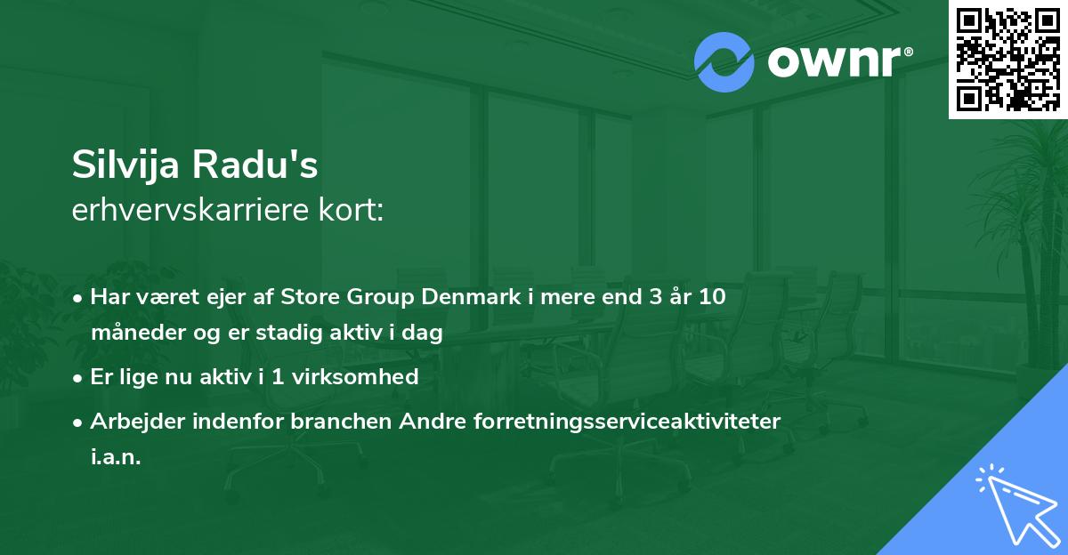 Silvija Radu's erhvervskarriere kort