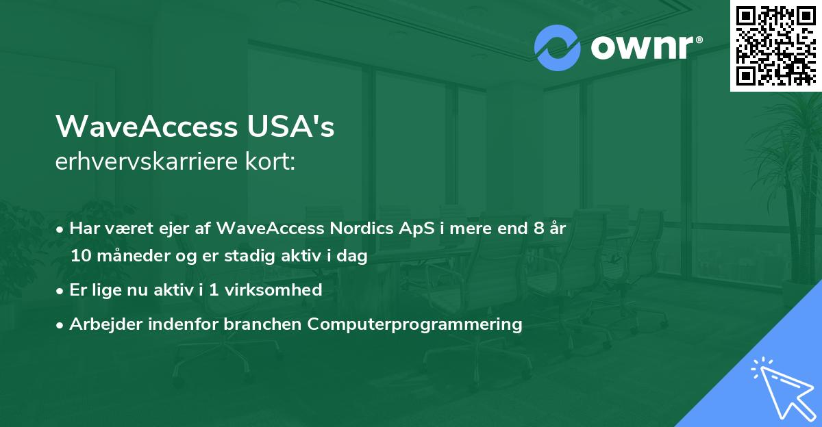 WaveAccess USA's erhvervskarriere kort