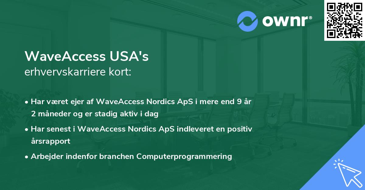 WaveAccess USA's erhvervskarriere kort