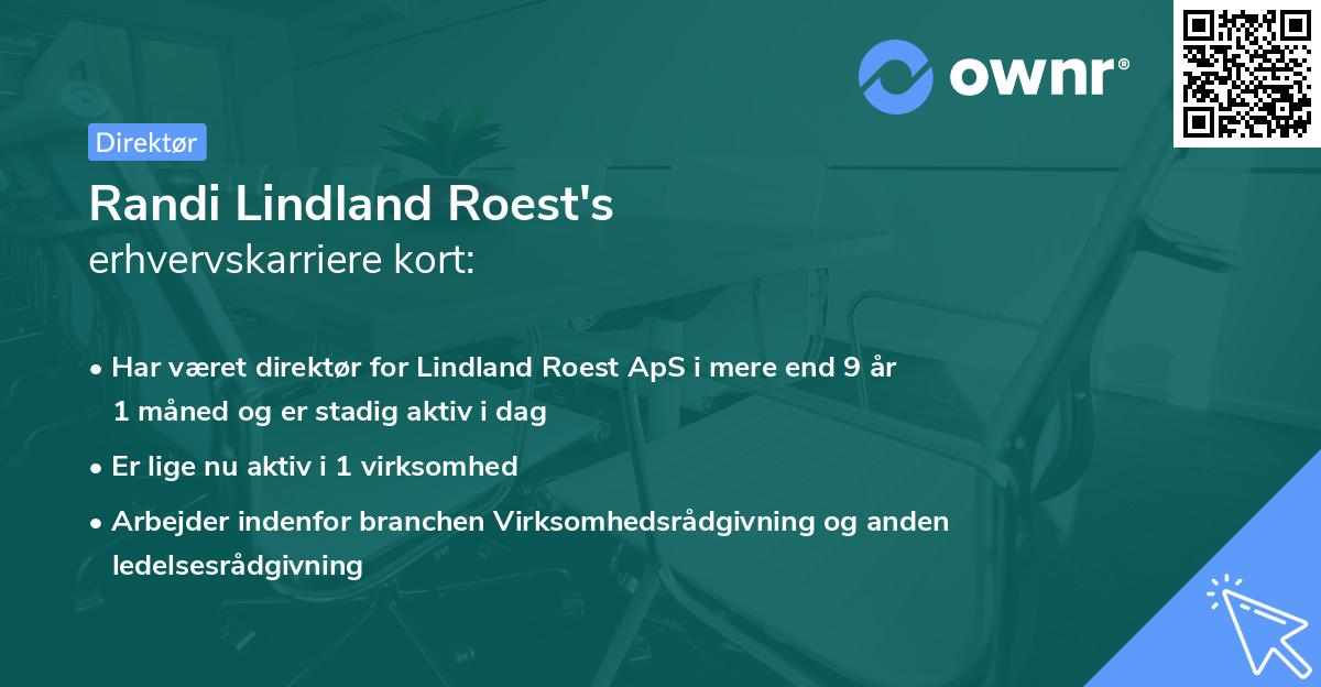 Randi Lindland Roest's erhvervskarriere kort