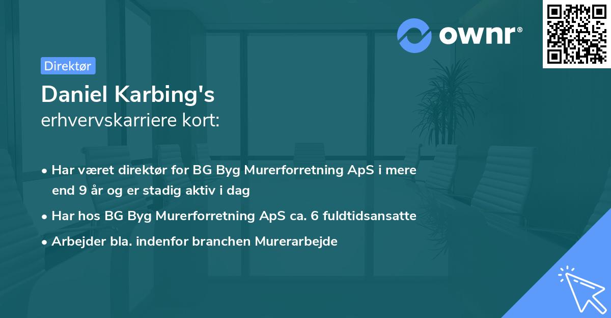 Daniel Karbing's erhvervskarriere kort