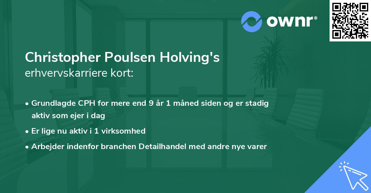 Christopher Poulsen Holving's erhvervskarriere kort