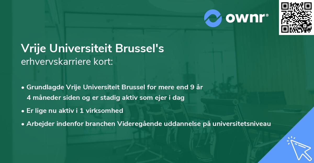 Vrije Universiteit Brussel's erhvervskarriere kort