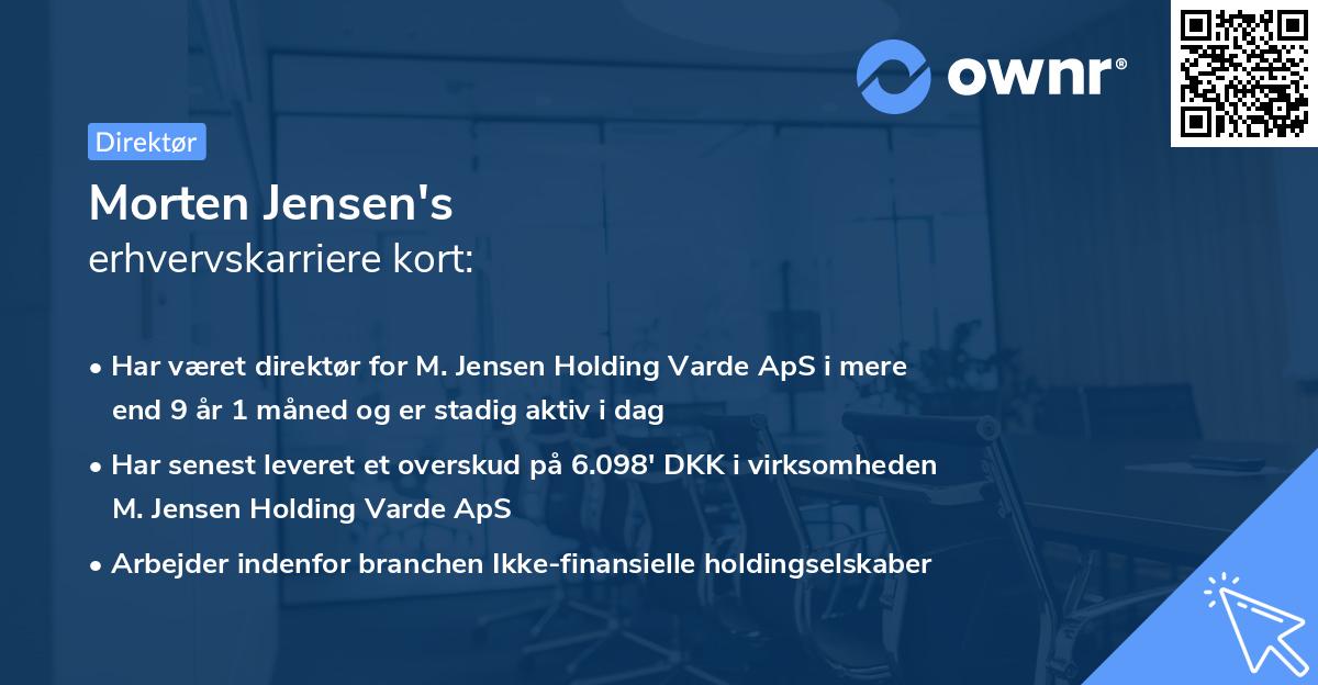 Morten Jensen's erhvervskarriere kort