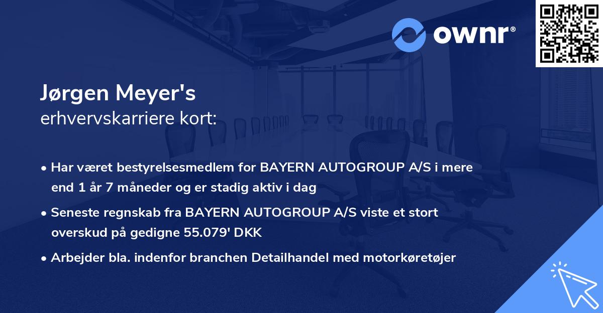 Jørgen Meyer's erhvervskarriere kort