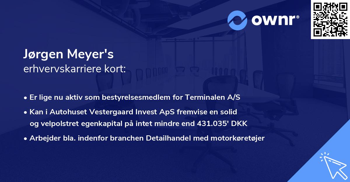 Jørgen Meyer's erhvervskarriere kort